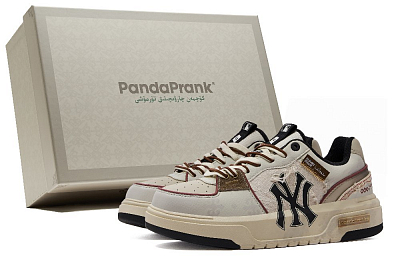 MLB Chunky Liner Anti-Slip Wear-Resistant Low-Top Skateboard Shoes Unisex Beige Brown