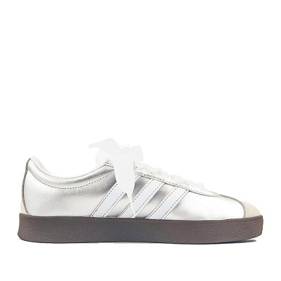 Adidas Neo VL Court 2.0 Slip Resistant Low Top Skateboard Shoes Unisex Silver