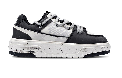 MLB Chunky Liner Abrasion Resistant Height Increasing Slip Resistant Low Top Skateboard Shoes Unisex Black White