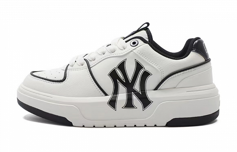 MLB Chunky Liner Black Mist Transformation Wear-Resistant Height Increasing Low-Top Skateboard Shoes Unisex Black White