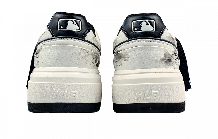 MLB Chunky Wear-Resistant Slip-Resistant Low-Top Skateboard Shoes Unisex White Black