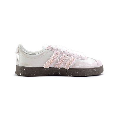 Adidas Neo VL Court Lifestyle Anti Slip Wear Resistant Low Top Skateboard Shoes Unisex Pink White