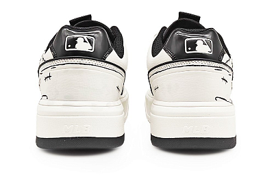 MLB Chunky Liner Wear Resistant Height Increasing Low Top Skateboard Shoes Unisex Black White