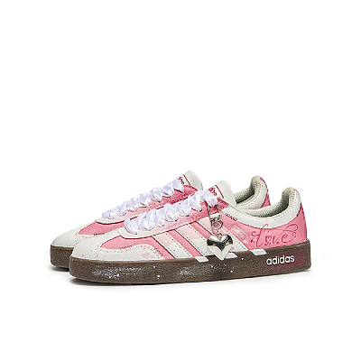 Adidas Neo VL Court Lifestyle Wu World, Box, Heart Shock Absorbers Low Top Skateboard Shoes Unisex Pink Brown