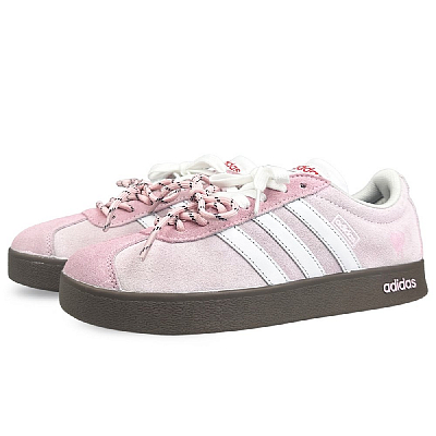Adidas Neo VL Court Lifestyle Slip Resistant Cushioning Abrasion Resistant Low Top Skateboard Shoes Unisex Pink