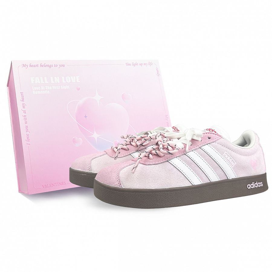Adidas Neo VL Court Lifestyle Slip Resistant Cushioning Abrasion Resistant Low Top Skateboard Shoes Unisex Pink купить в интернет-магазине Yoocart с быстрой доставкой по России.