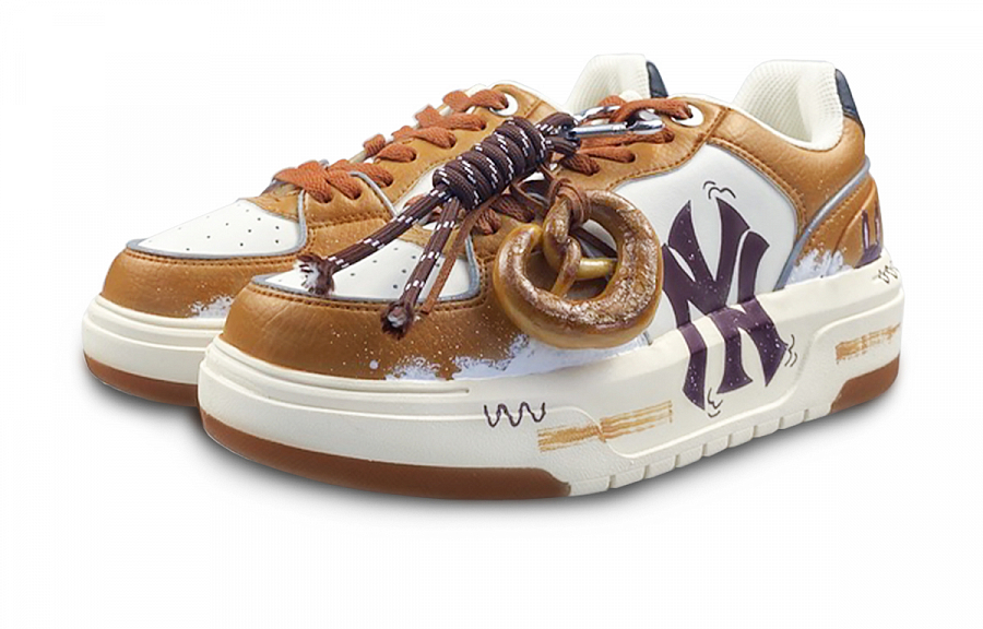 MLB Chunky Liner Low Top Skateboard Shoes Unisex Beige Brown