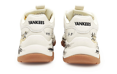MLB Big Ball Chunky Non slip Support Low Top Chunky Sneakers Unisex Beige