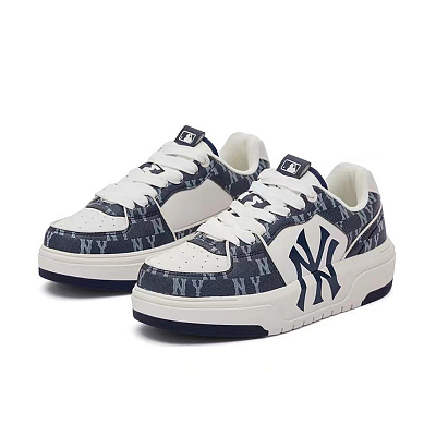 MLB Chunky Liner Coverage Anti-Slip And Wear-Resistant Low-Top Skateboard Shoes Unisex Marine Blue