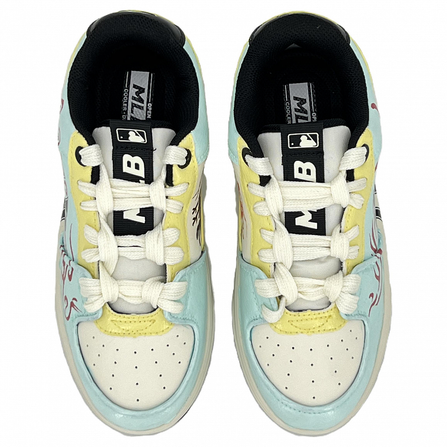 MLB Chunky Liner Anti-Slip Wear-Resistant Low-Top Skateboard Shoes Unisex Blue Yellow