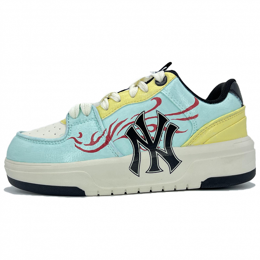 MLB Chunky Liner Anti-Slip Wear-Resistant Low-Top Skateboard Shoes Unisex Blue Yellow