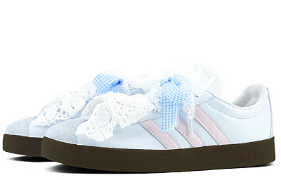 Adidas Neo VL Court 2.0 Lightweight And Breathable Low Top Skateboard Shoes Women's Blue Pink