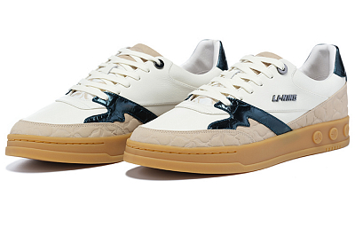 LI-NING 1990 001 Non-slip Lightweight Low-Top Skateboard Shoes Men's Brown Green White