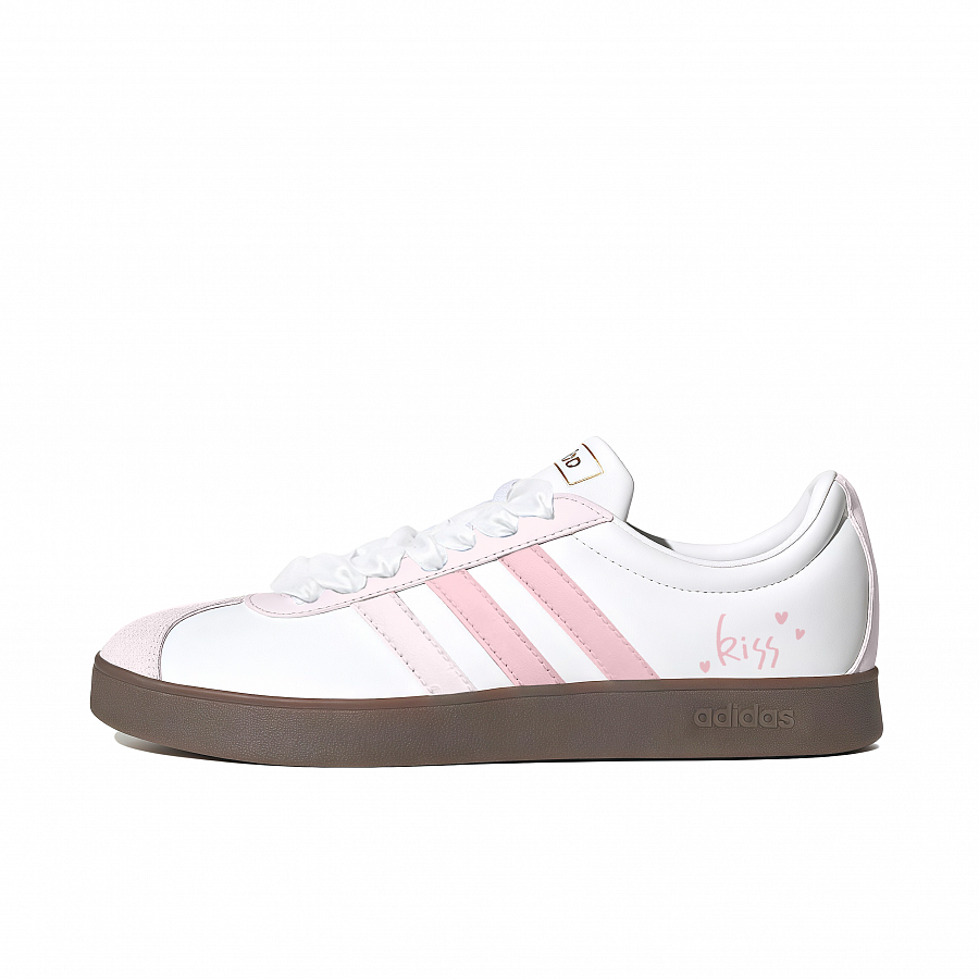 Adidas VL COURT 2.0 Slip Resistant Abrasion Resistant Low top Skateboard Shoes Women's Pink White купить в интернет-магазине Yoocart с быстрой доставкой по России.