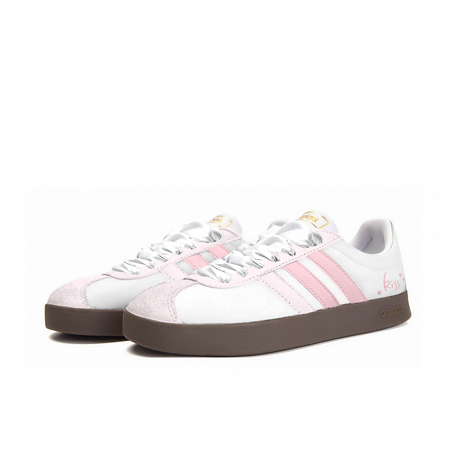 Adidas VL COURT 2.0 Slip Resistant Abrasion Resistant Low top Skateboard Shoes Women's Pink White купить в интернет-магазине Yoocart с быстрой доставкой по России.