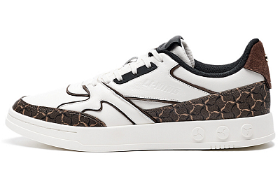 LI NING 1990 Anti Slip Wear Resistant Low Top Skateboard Shoes Men's Beige Brown