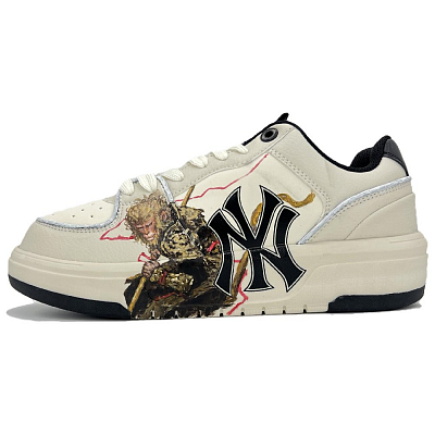 MLB Chunky Liner Anti-Slip And Wear-Resistant Height Increasing Low-Top Skateboard Shoes Unisex White