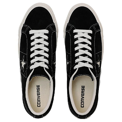 Converse ONE STAR Sude Anti Slip Wear Resistant Low Top Skateboard Shoes Unisex Black