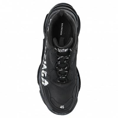 Balenciaga Triple S Low Top Chunky Sneakers Men's Black