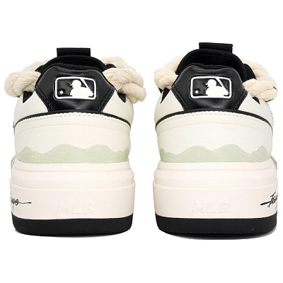 MLB Chunky Liner Anti-Slip Wear-Resistant Low-Top Skateboard Shoes Unisex White Green