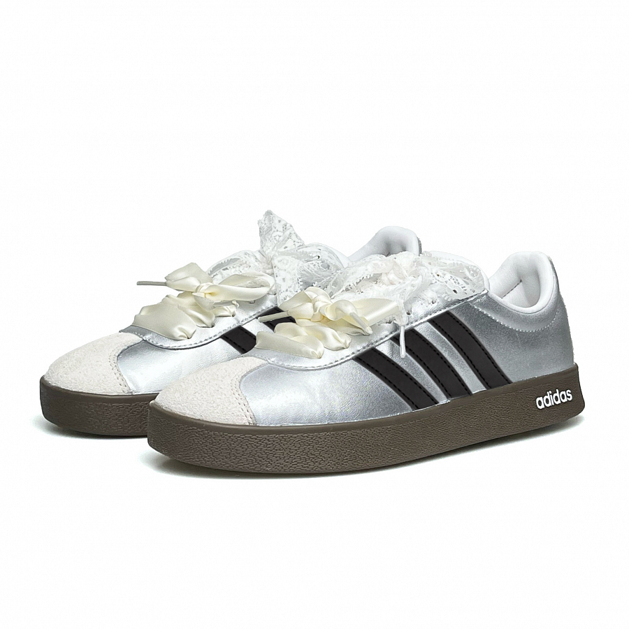 Adidas Neo VL Court 2.0 WAO Anti Slip Wear Resistant Low Top Skateboard Shoes Unisex Black Silver купить в интернет-магазине Yoocart с быстрой доставкой по России.
