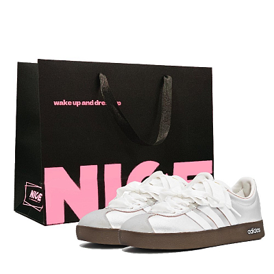 Adidas Neo VL Court 2.0 Galaxy Kiss Box Slip Resistant Low Top Skateboard Shoes Unisex Silver