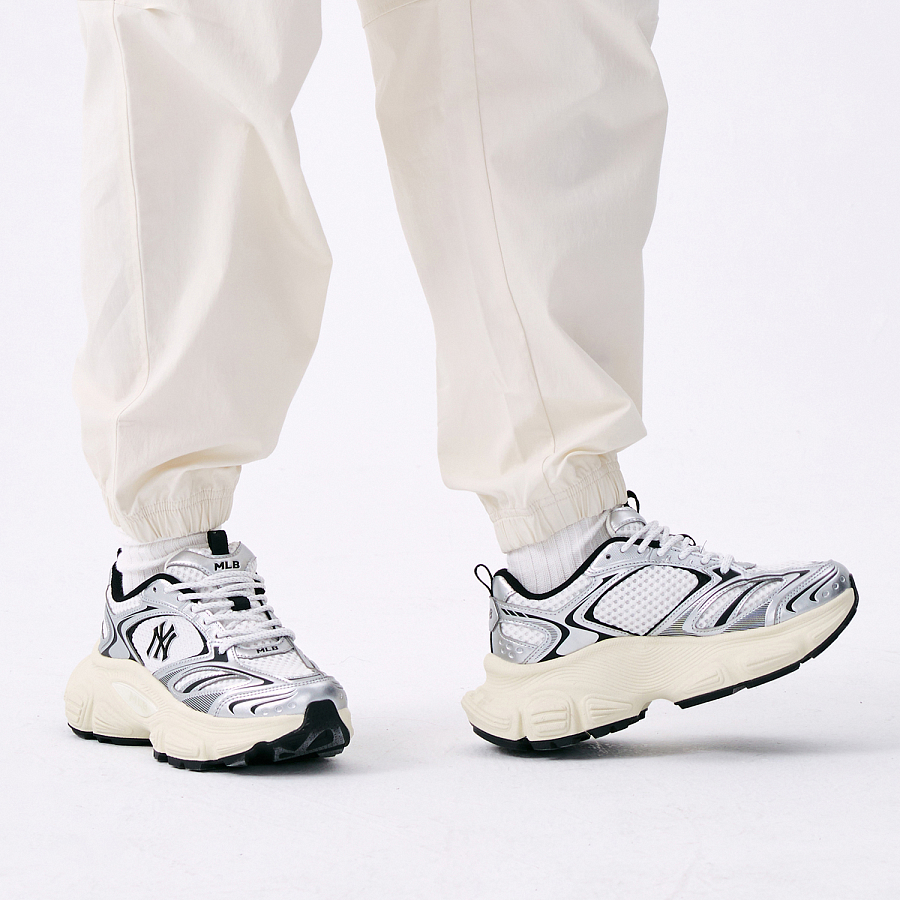 MLB Winner Chunky Anti-Slip Wear-Resistant Low-Top Chunky Sneakers Unisex Silver