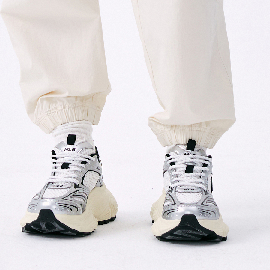 MLB Winner Chunky Anti-Slip Wear-Resistant Low-Top Chunky Sneakers Unisex Silver