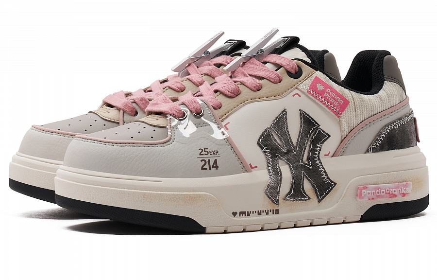 MLB Chunky Liner Anti-Slip Wear-Resistant Low-Top Skateboard Shoes Unisex Beige Brown