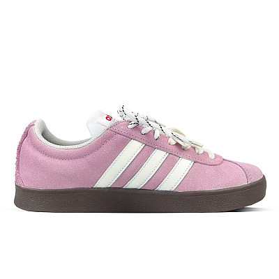 Adidas Neo VL Court 2.0 Anti-Slip Wear-Resistant Low-Top Skateboard Shoes Unisex Pink White