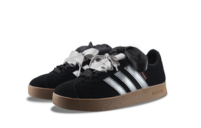 Adidas Neo VL Court 2.0 Anti Slip Wear Resistant Low Top Skateboard Shoes Unisex Black Silver