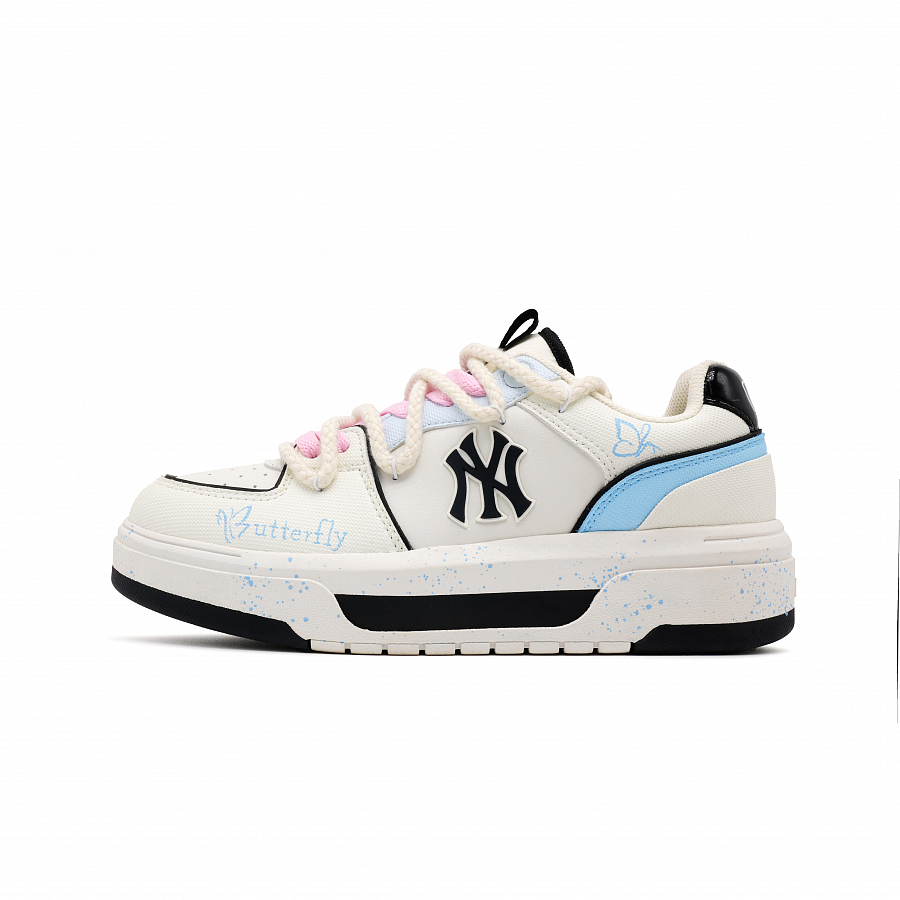MLB Chunky Liner Anti Slip Wear Resistant Low Top Skateboard Shoes Unisex Ecru
