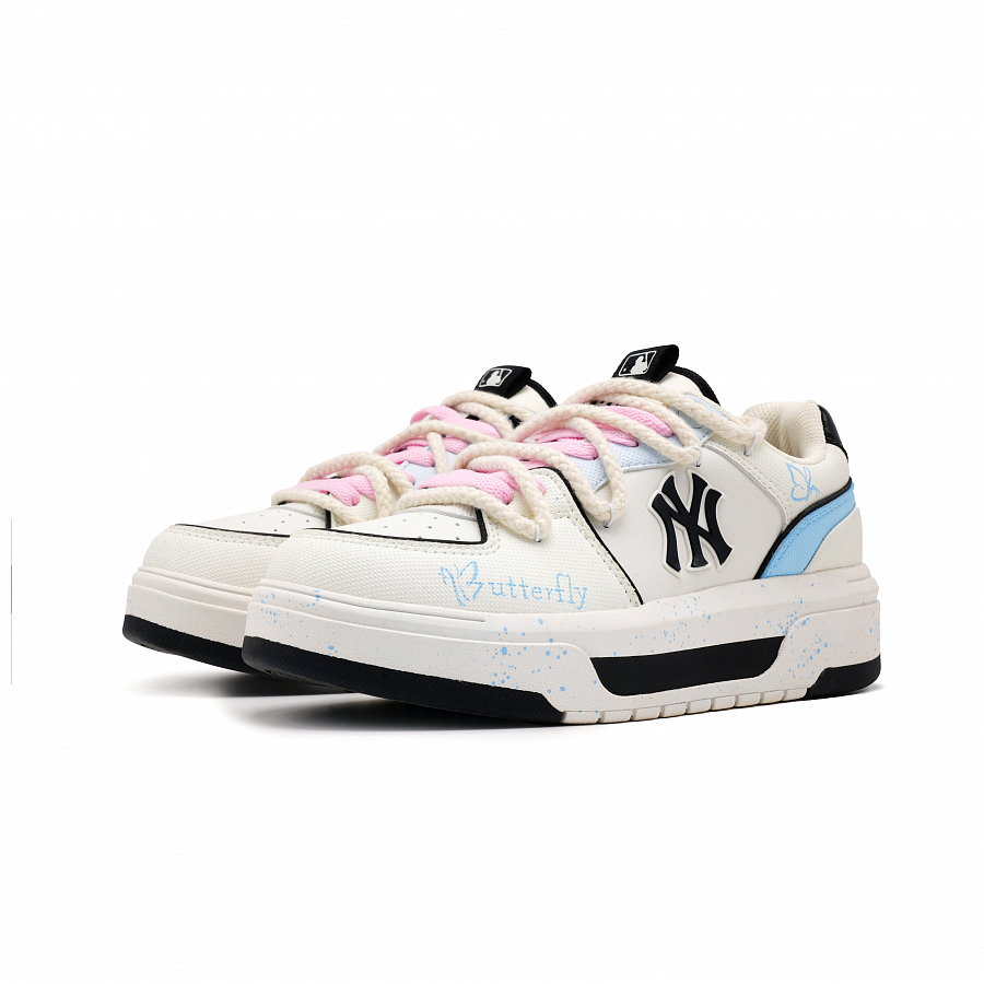 MLB Chunky Liner Anti Slip Wear Resistant Low Top Skateboard Shoes Unisex Ecru