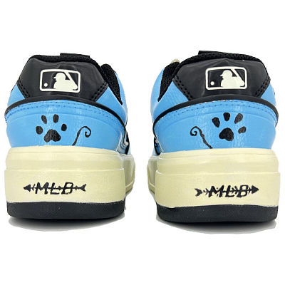 MLB Chunky Liner Anti-Slip Wear-Resistant Low-Top Skateboard Shoes Unisex Blue White
