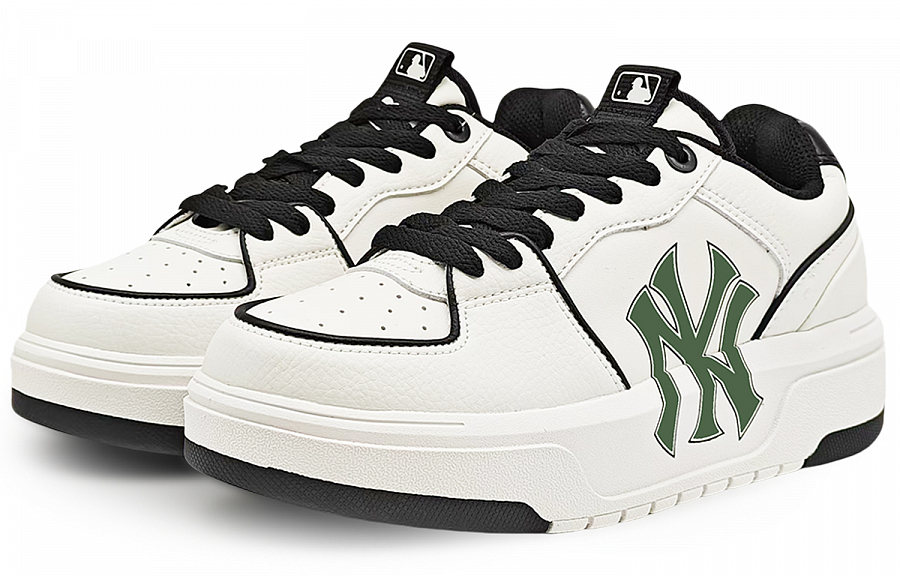MLB Chunky Liner Abrasion Resistant Low Top Skateboard Shoes Unisex White Green