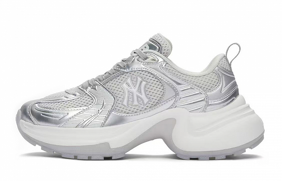 MLB New York Yankees Casual Shoes Women's Low Top Beige/Gray/Silver/Purple