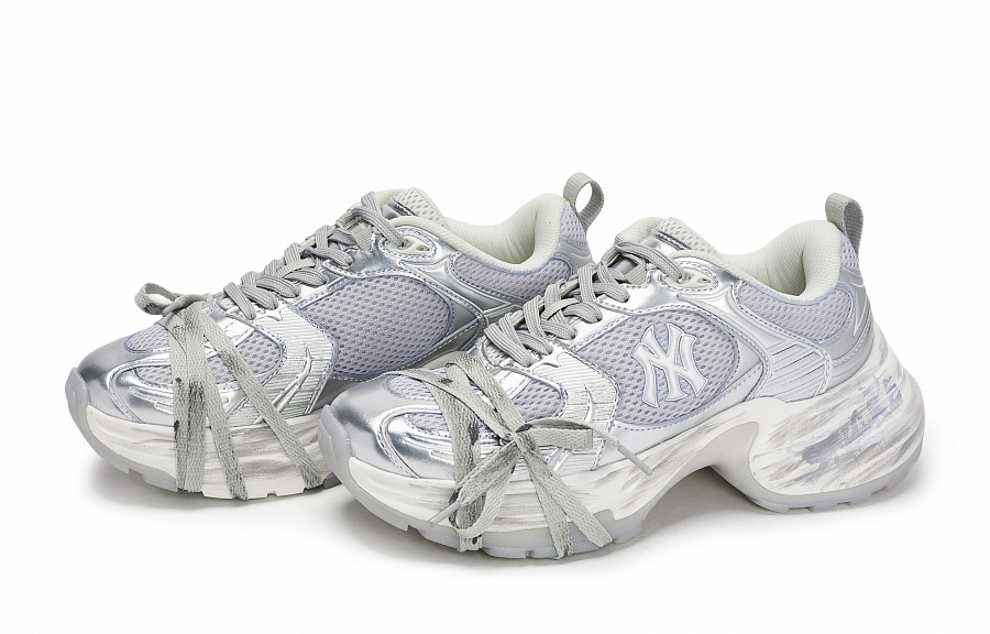 MLB New York Yankees Casual Shoes Women's Low Top Beige/Gray/Silver/Purple