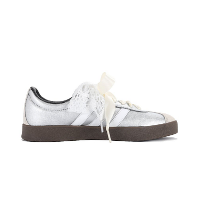 Adidas Neo VL Court 2.0 Abrasion Resistant Low Top Skateboard Shoes Unisex Silver