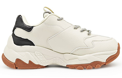 MLB Big Ball Chunky Non-slip Support Low-Top Chunky Sneakers Unisex Beige Black