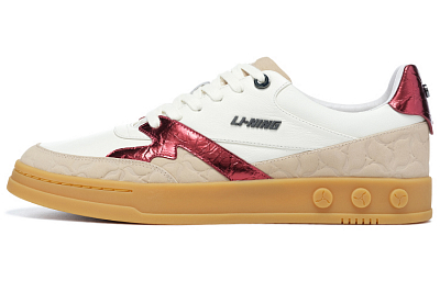 LI-NING 1990 001 Low-Top Skateboard Shoes Men's White Umber