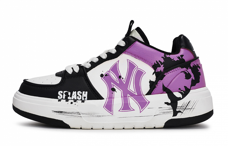 MLB Chunky Liner Low Top Skateboard Shoes Unisex Black White Purple