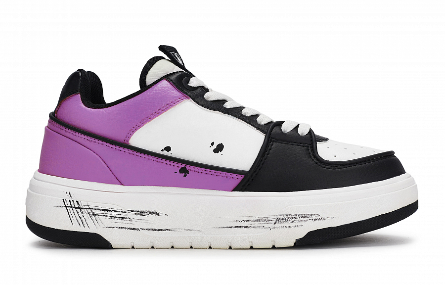 MLB Chunky Liner Low Top Skateboard Shoes Unisex Black White Purple
