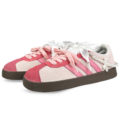 Adidas Neo VL Court Lifestyle Non slip Lightweight Low Top Skateboard Shoes Unisex Pink