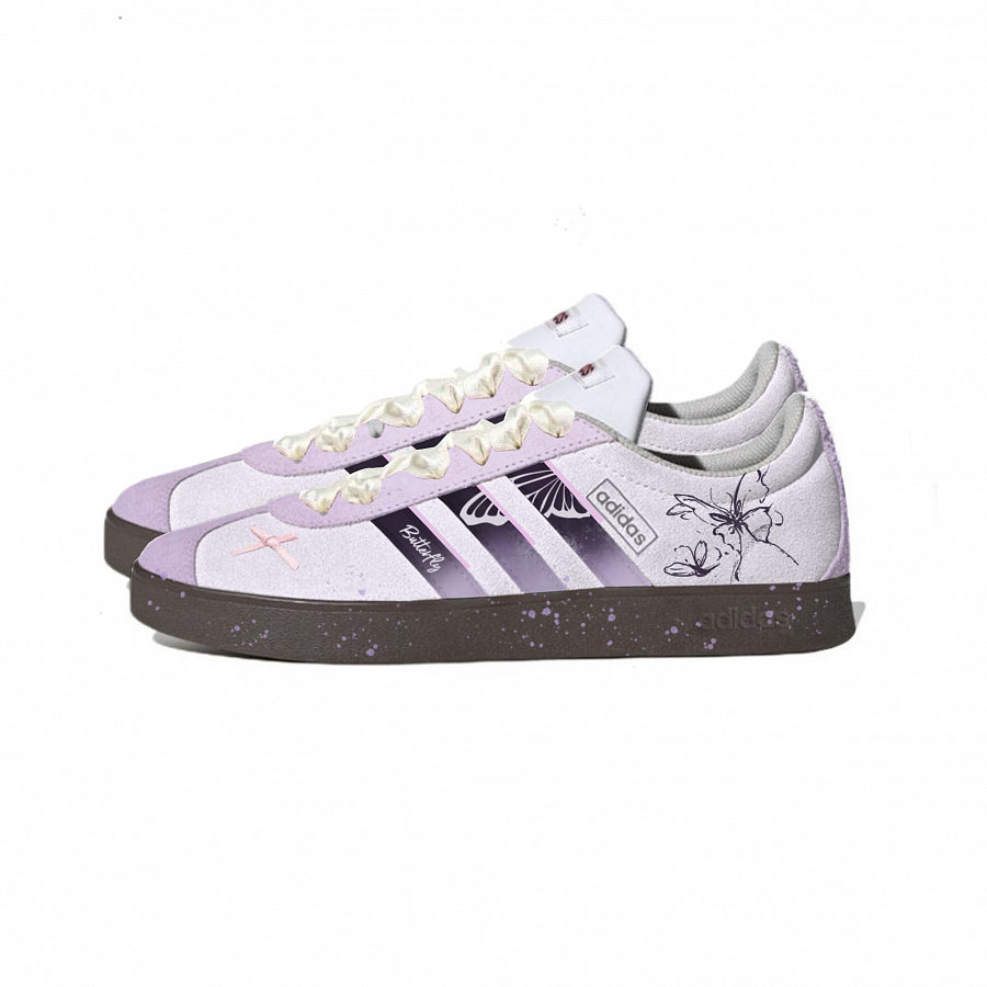 Adidas Neo VL Court Lifestyle Anti Slip Wear Resistant Low Top Skateboard Shoes Unisex Purple купить в интернет-магазине Yoocart с быстрой доставкой по России.