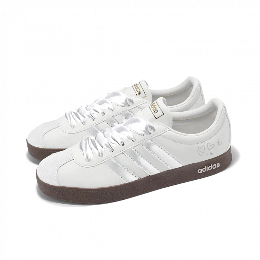 Adidas Neo VL Court 2.0 Anti Slip Wear Resistant Low Top Skateboard Shoes Women's Silver White купить в интернет-магазине Yoocart с быстрой доставкой по России.
