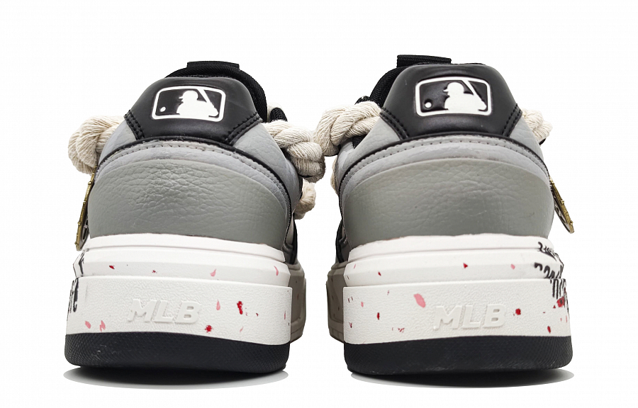 MLB Chunky Liner Anti-Slip Wear-Resistant Low-Top Skateboard Shoes Unisex White Gray