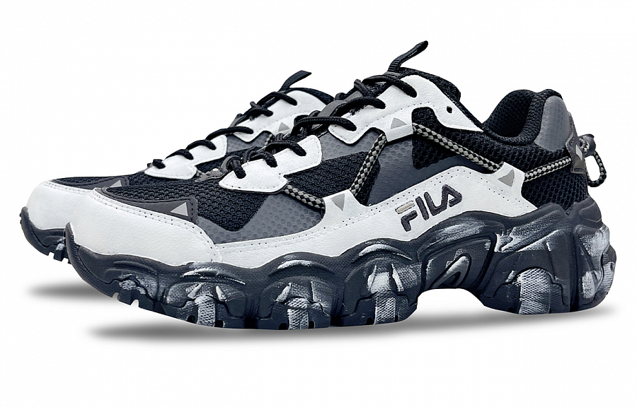 FILA Running Slip Resistant, Abrasion Resistant, Breathable Low Top Casual Shoes Unisex Black White Gray купить в интернет-магазине Yoocart с быстрой доставкой по России.