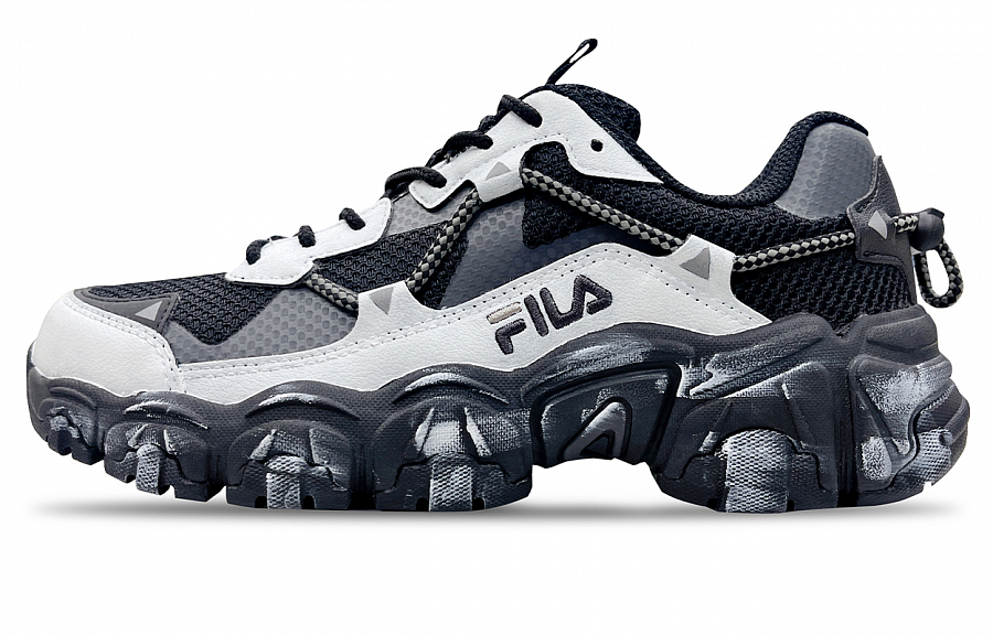FILA Running Slip Resistant, Abrasion Resistant, Breathable Low Top Casual Shoes Unisex Black White Gray купить в интернет-магазине Yoocart с быстрой доставкой по России.