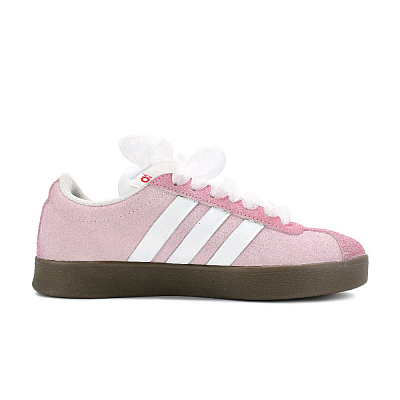 Adidas Neo VL Court 2.0 Anti Slip Wear Resistant Low Top Skateboard Shoes Unisex Pink White