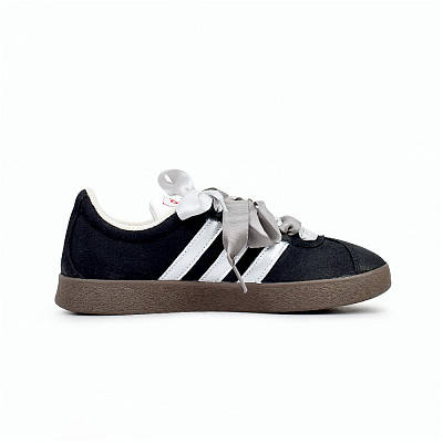 Adidas Neo Vl Court Classic Slip-Resistant Cushioning Wear-Resistant Low-Top Skateboard Shoes Unisex Black